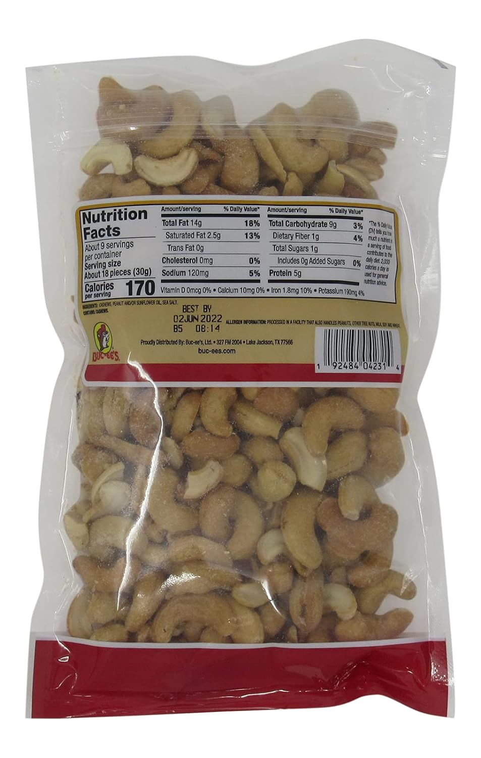 Buc-ee's Whole Roasted and Salted Cashews