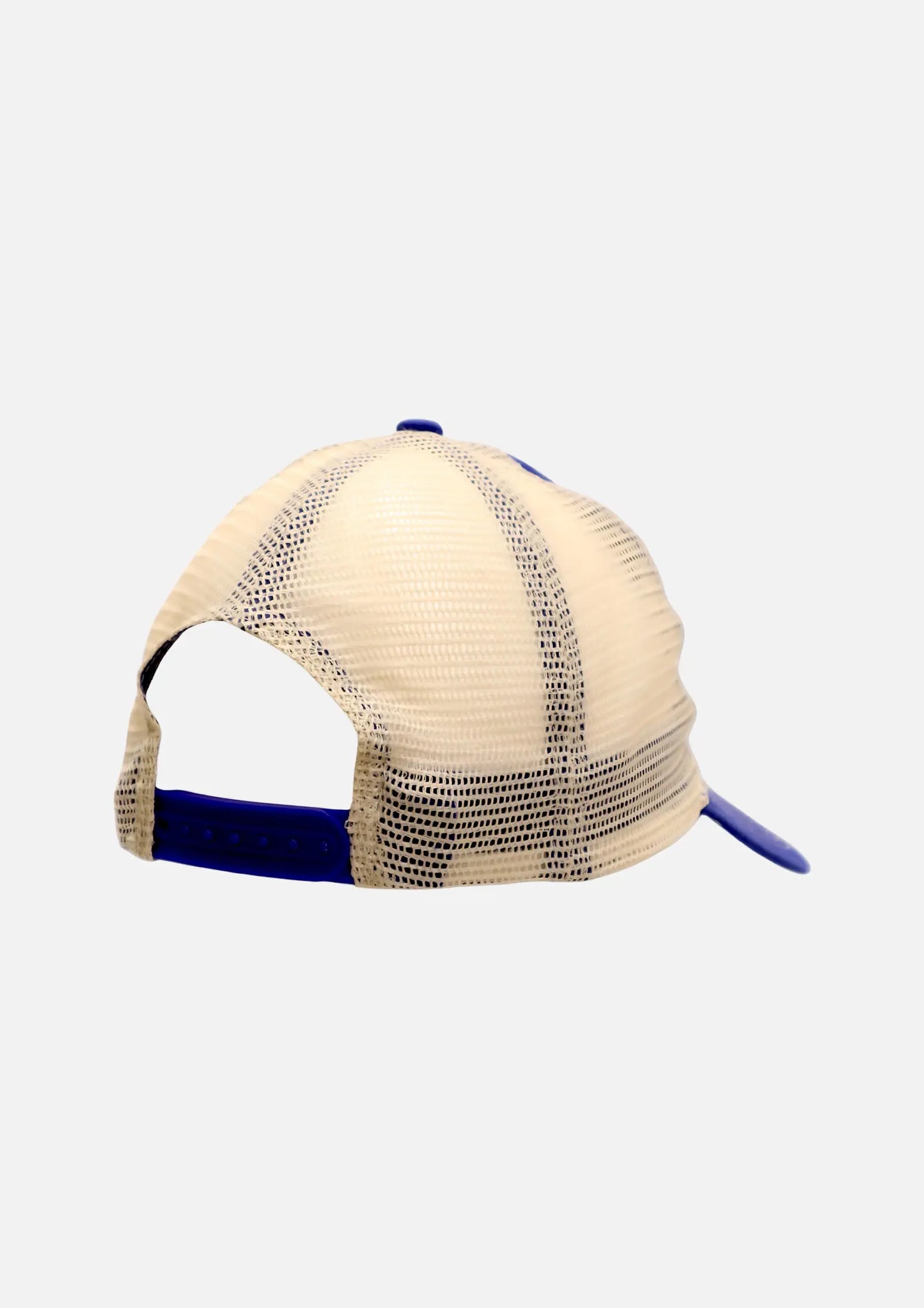 Buc-ee's Blue/Gold Trucker Hat, mesh back adjustable strap