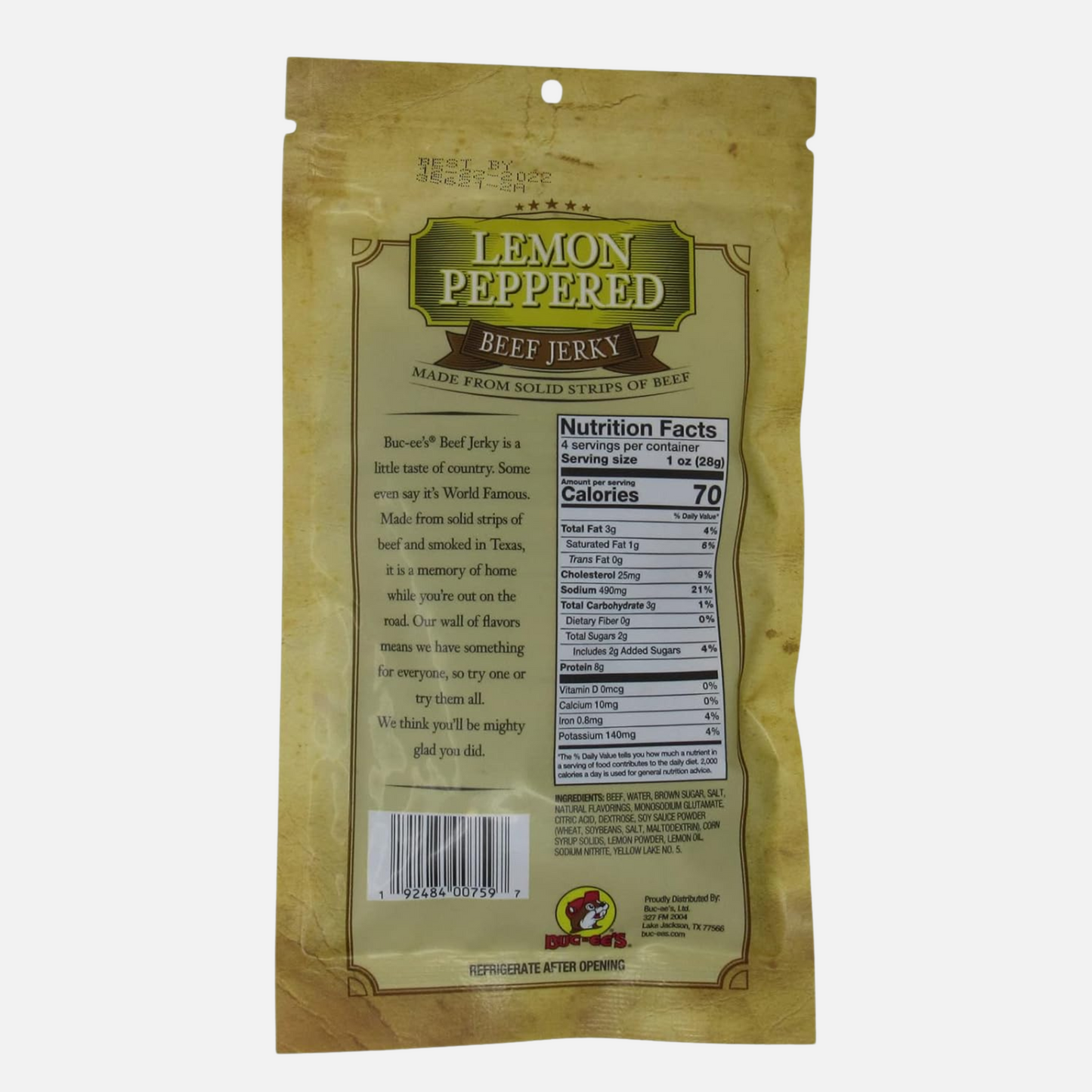 Buc-ee's Lemon Peppered Beef Jerky