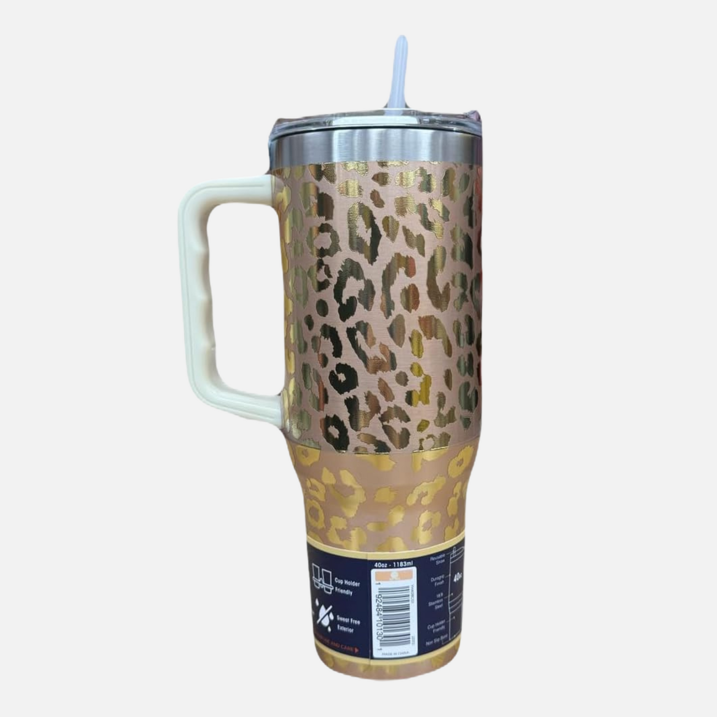 Buc-ee's Leopard Print Yukon Outfitters Fit Forty Tumbler
