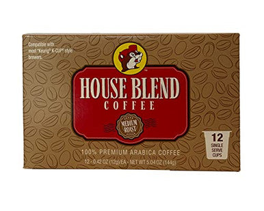 Buc-ee's House Blend Coffee 100% Premium Arabica Coffee - 12 Single Serve Cups