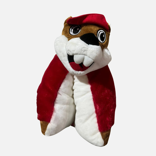 Buc-ee's Red Beaver Pillow Pal - Cozy and Cuddly Bedtime Companion, beaver wearing cap design