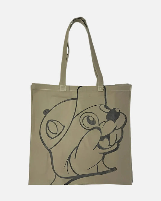 Buc-ee's Beige Beaver Face Market Tote Bag 17"L x 18"W