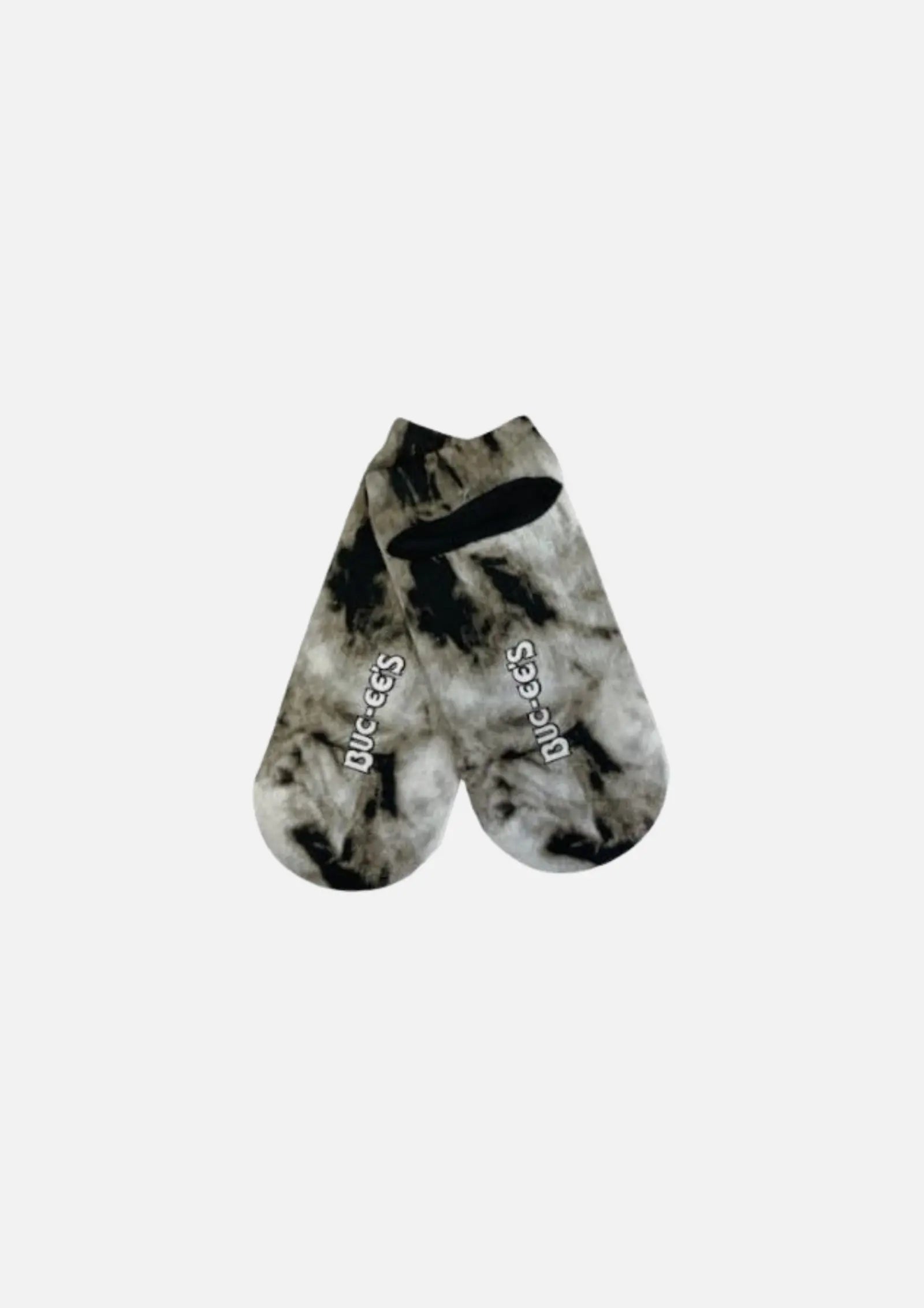 Buc-ee's Pair of Black Tie Dye No-show Socks with grippers