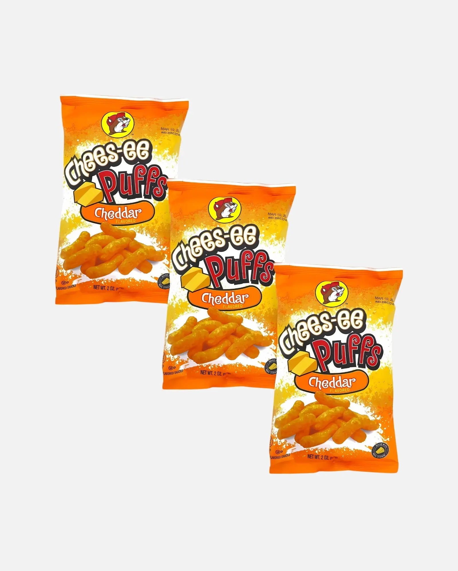 Buc-ee's Cheddar Cheese Puffs 2oz - Pack of 3