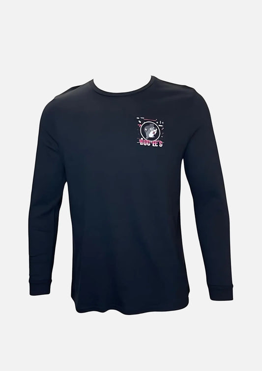 Buc-ee's 4-Square Glitch Black Longsleeves Shirt, signature beaver on matrix design