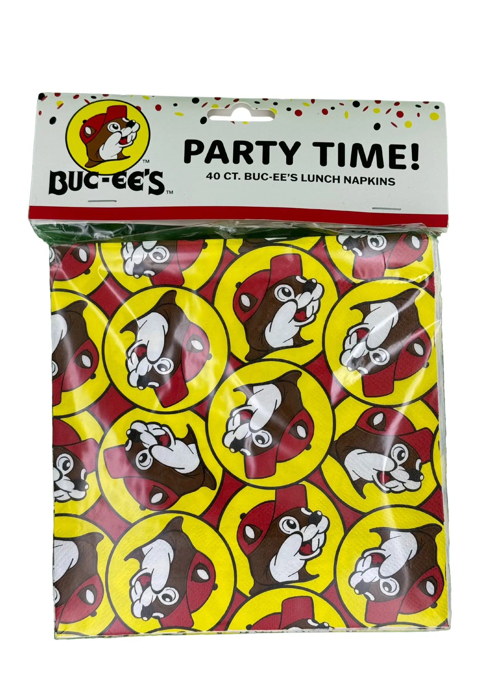 Buc-ee's Party Time! Bucky Beaver Logo design Lunch Napkins 13" by 13"- 40 Count, 3-Ply