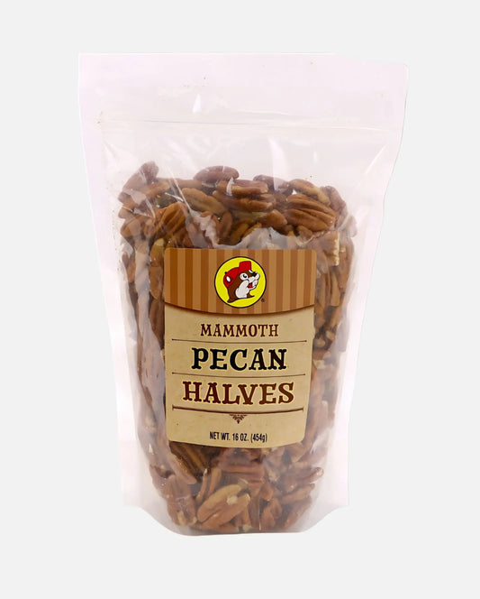 Buc-ee's Mammoth Pecan Halves 16oz resealable bag