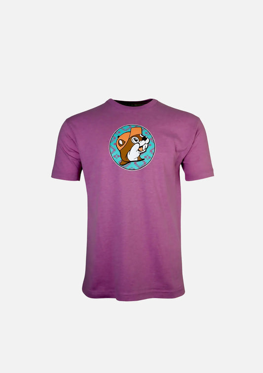Buc-ee's Stuck on Buc-ee's Mauve Shirt with signature beaver