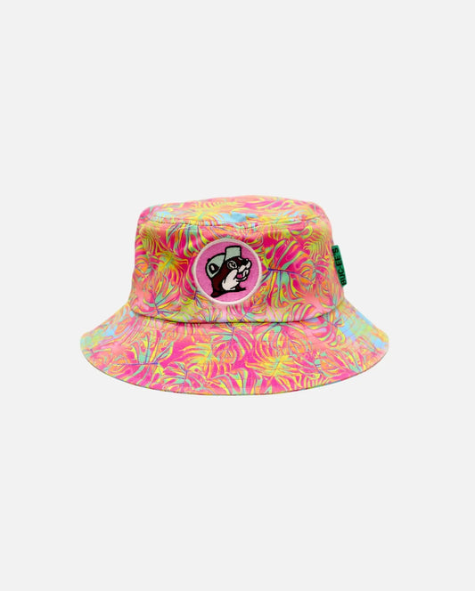 Buc-ee's Palm Leaf Bucket Hat, Autumn theme beaver logo design
