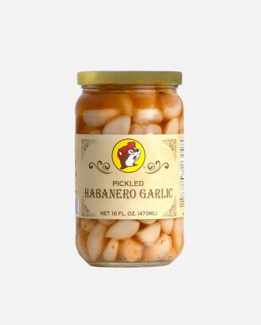 Buc-ee's Pickled Spicy Habanero Garlic 16 FL. Oz. sealed jar