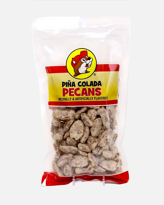 Buc-ee's Piña Colada Pecans, naturally and artificially flavored 12oz resealable bag