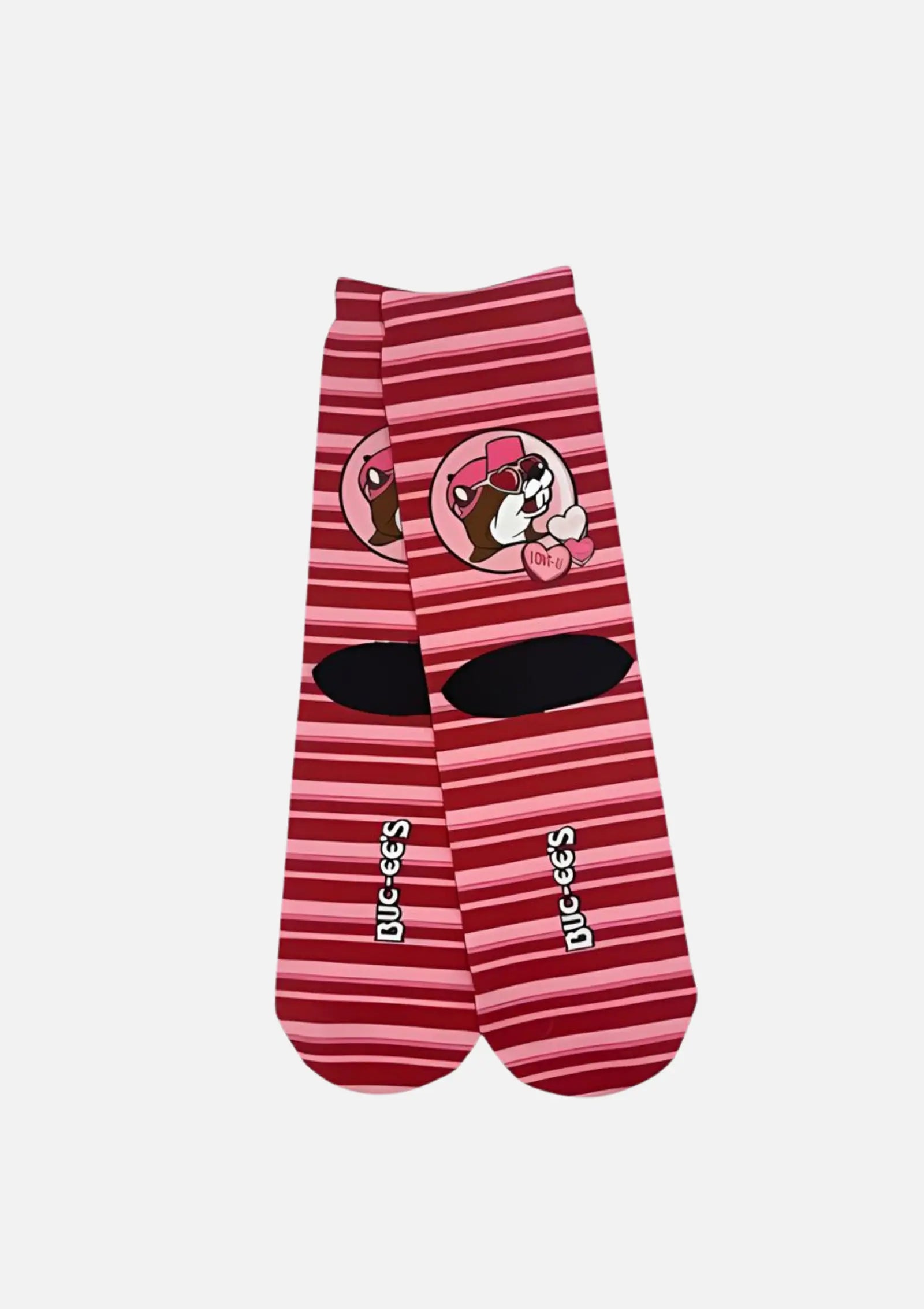 Buc-ee's Pair of Valentine's Day Crew Socks with grippers