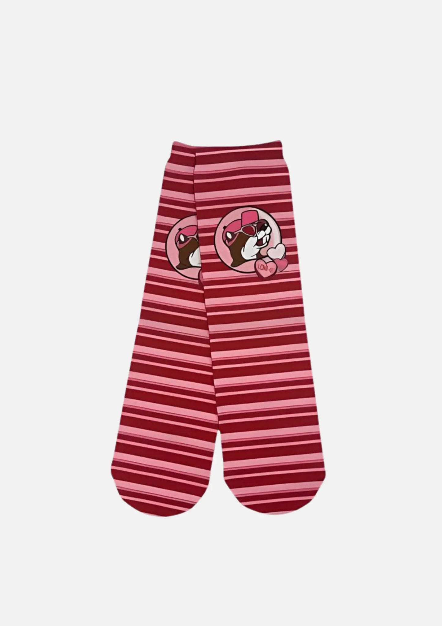 Buc-ee's Pair of Valentine's Day Crew Socks, plaid design