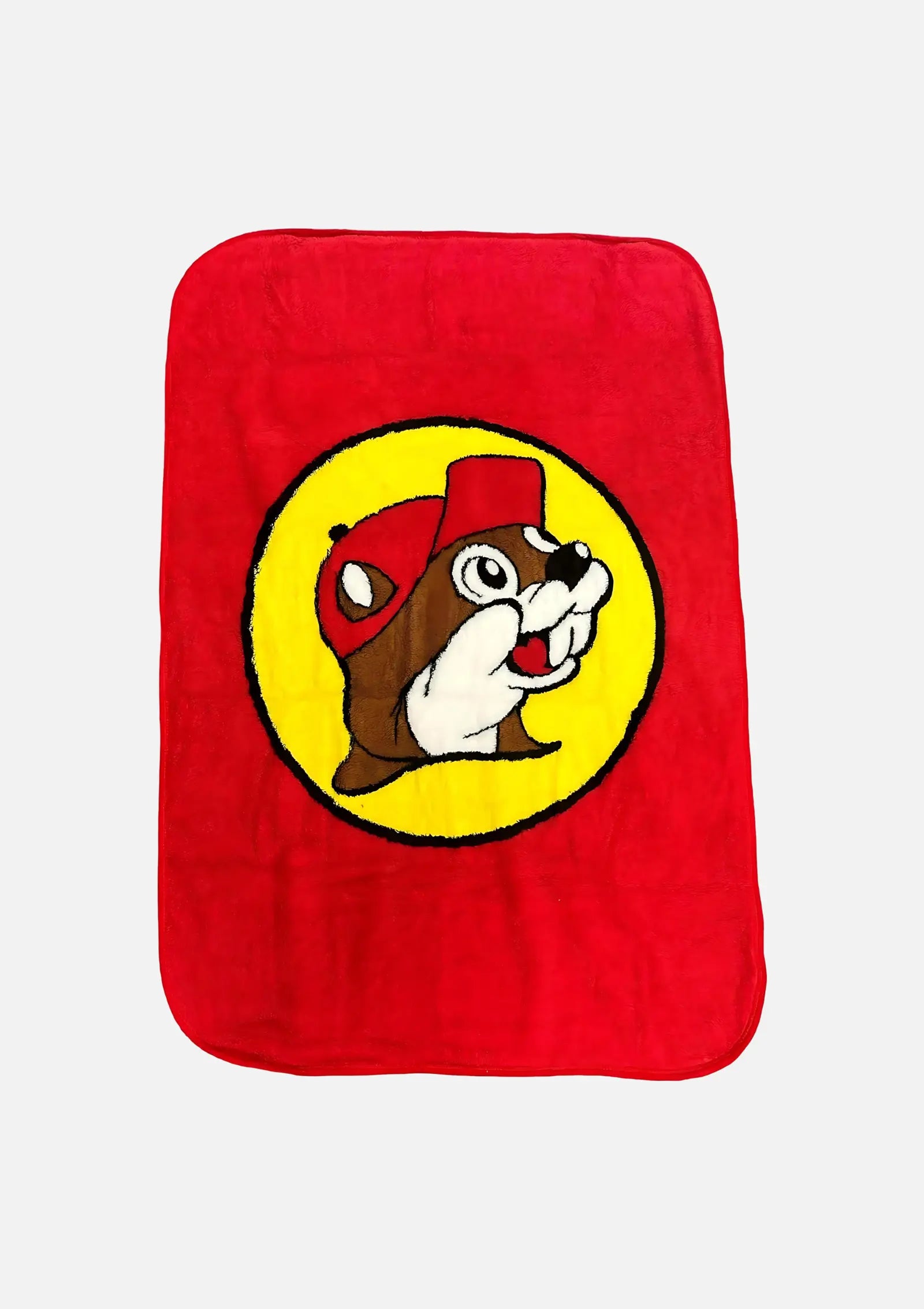 Buc-ee's Red Plush Lap Blanket - Soft & Comfy Throw Blanket 41" x 57", beaver logo