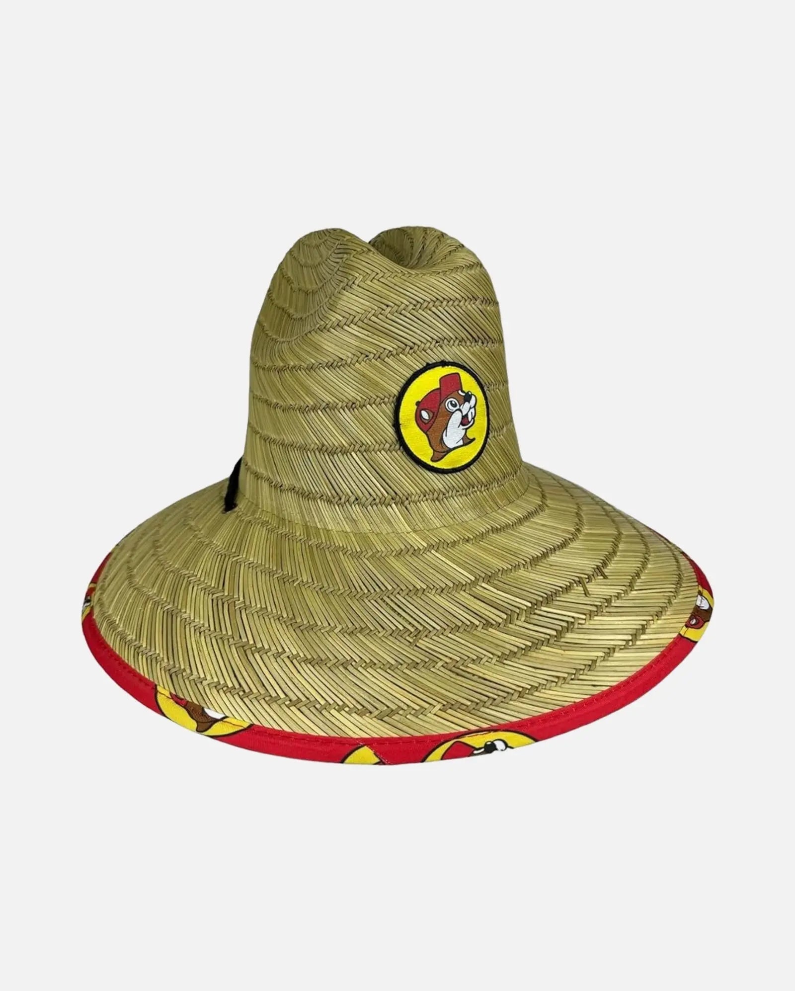 Buc-ee's Red Lifeguard Straw Hat Sombrero close up