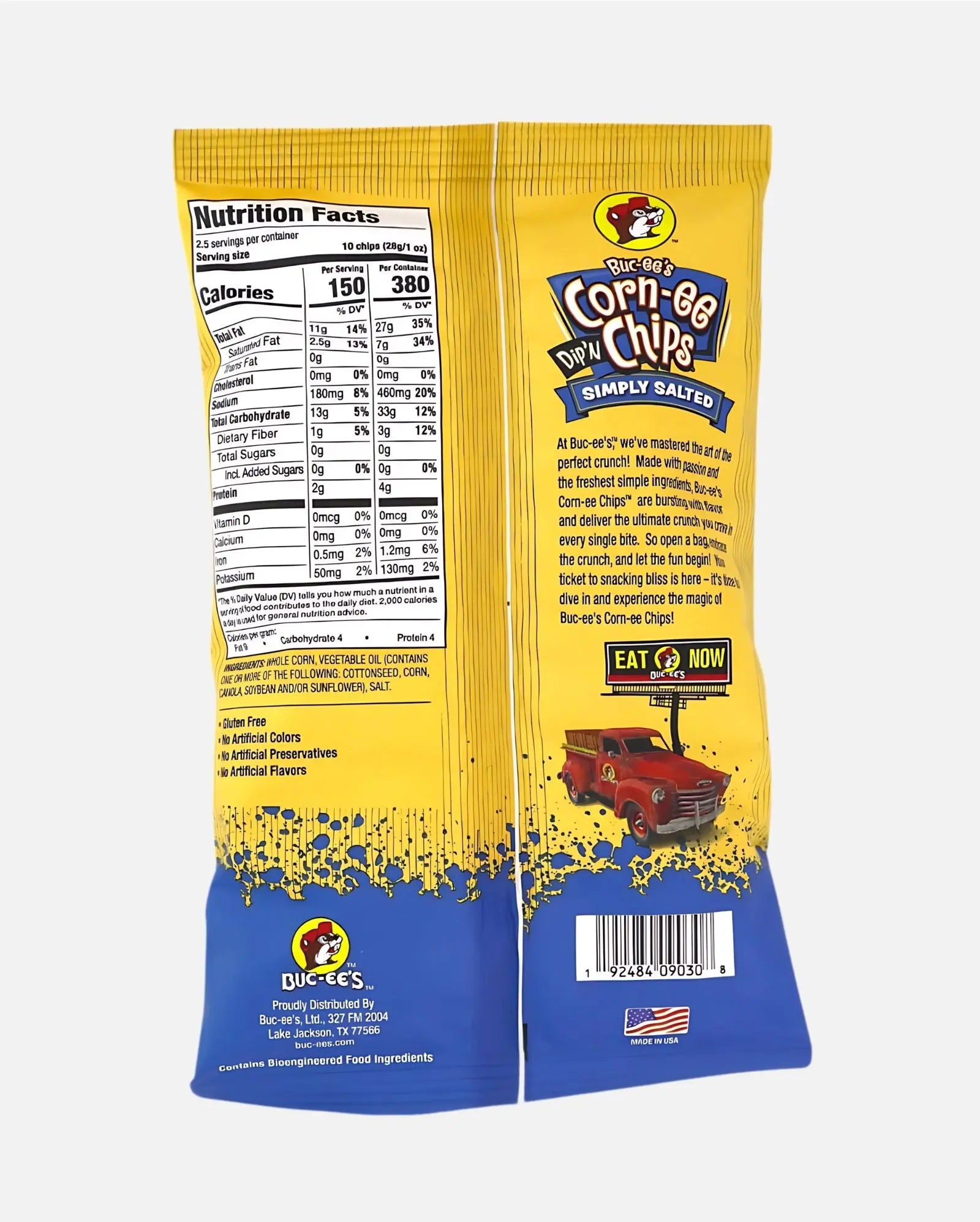Buc-ee's Simply Salted Corn-ee Dip'N Chips Nutrition Facts