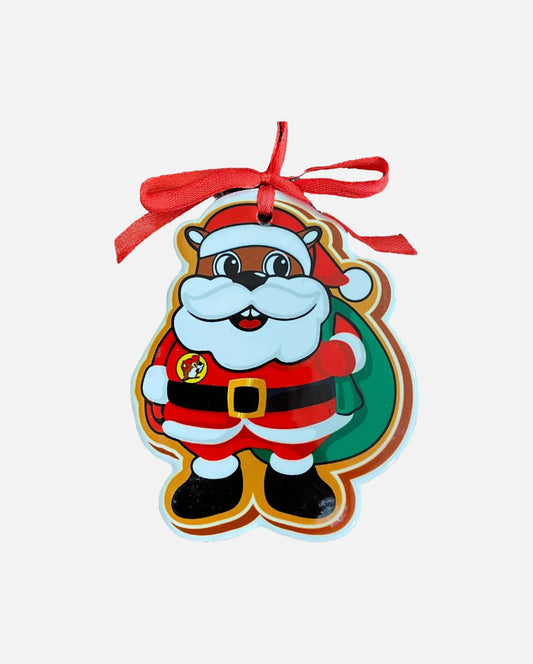 Buc-ee's Beaver Santa Christmas Flat Ceramic Ornament 