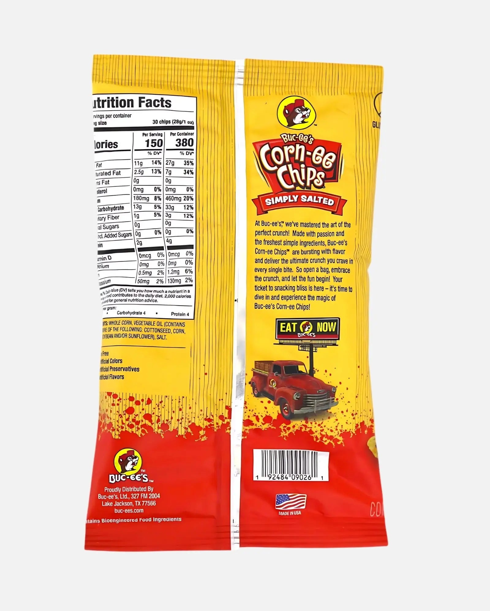 Buc-ee's Simply Salted Corn-ee Chips Nutrition Facts