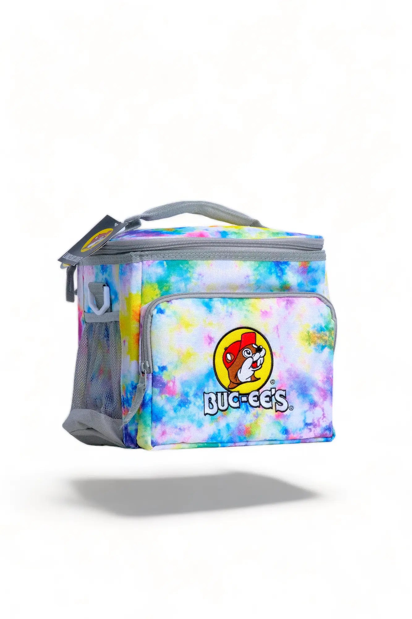 Buc-ee's Tie Dye Lunch Box Cooler 12.5"L x 7.5"W x 9"W 8 Can with beaver logo