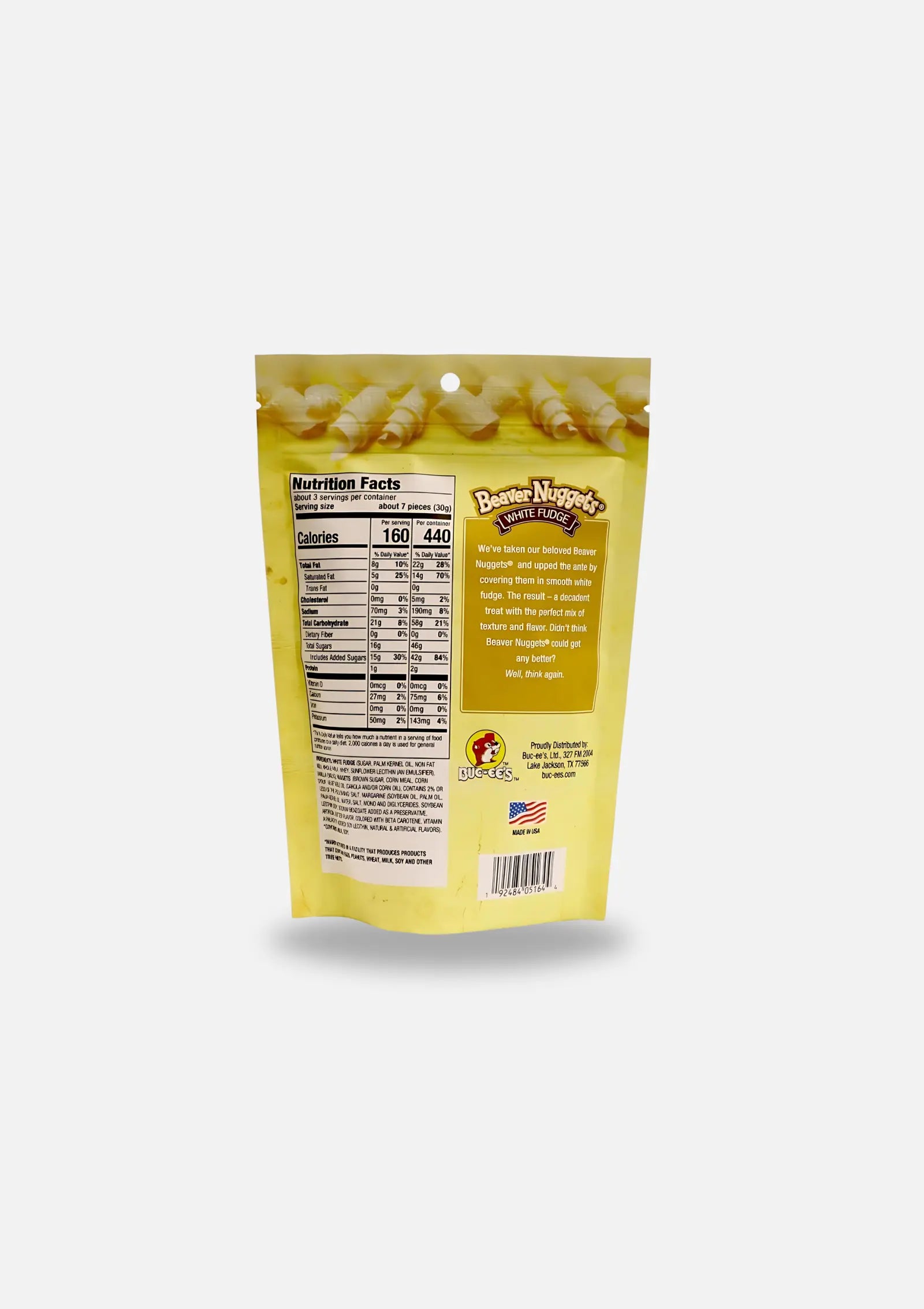 Buc-ee's White Fudge Beaver Nuggets Nutrition Facts