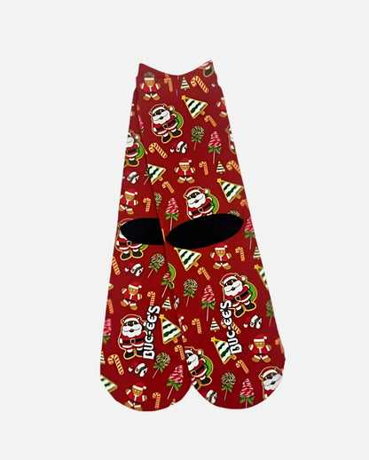 Buc-ee's Pair of Kids Christmas Crew Socks with grippers