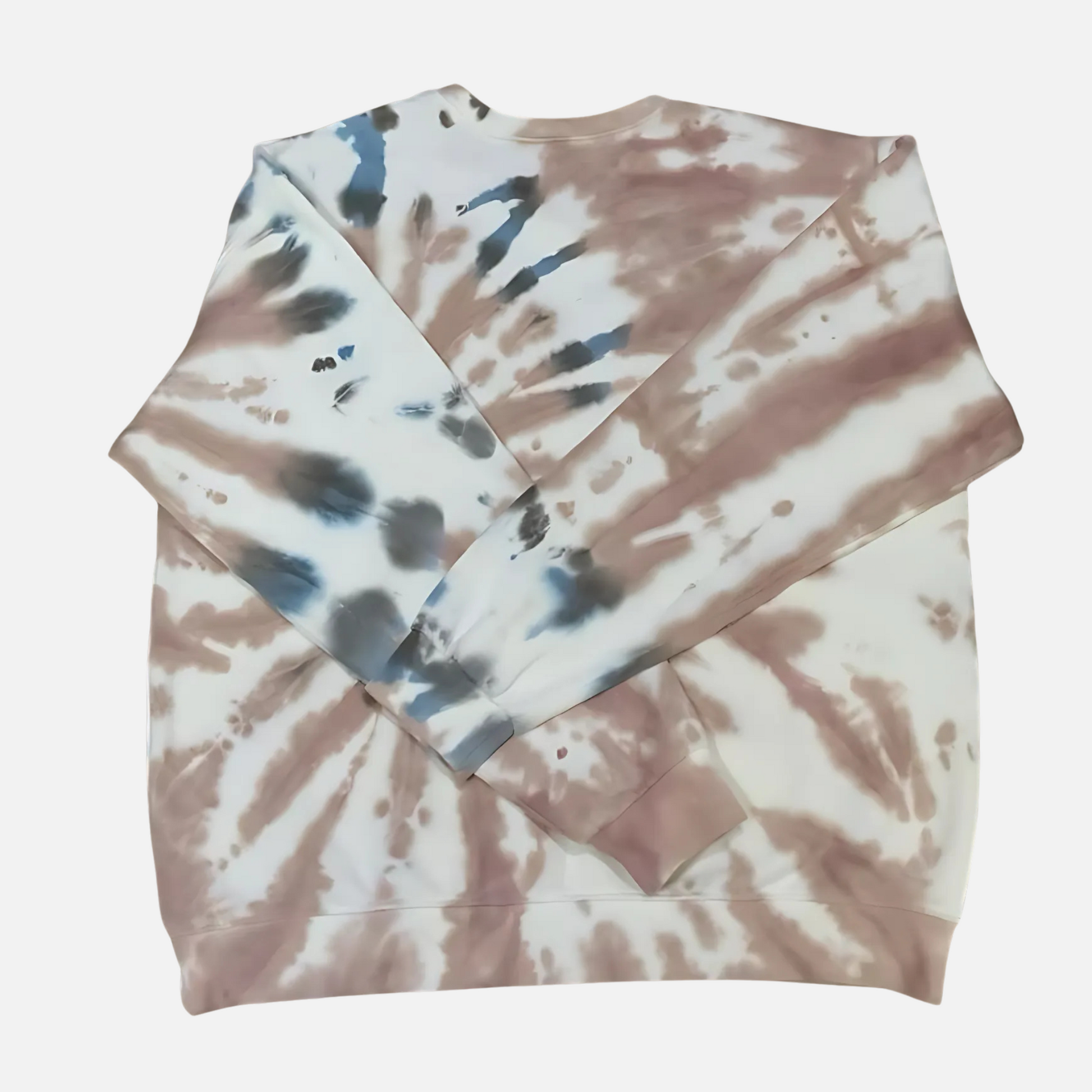 Buc-ee's Fleece Brown-Blue Tie Dye Sweater back details