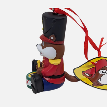 Buc-ee's Drummer Christmas Ornaments Figure side view