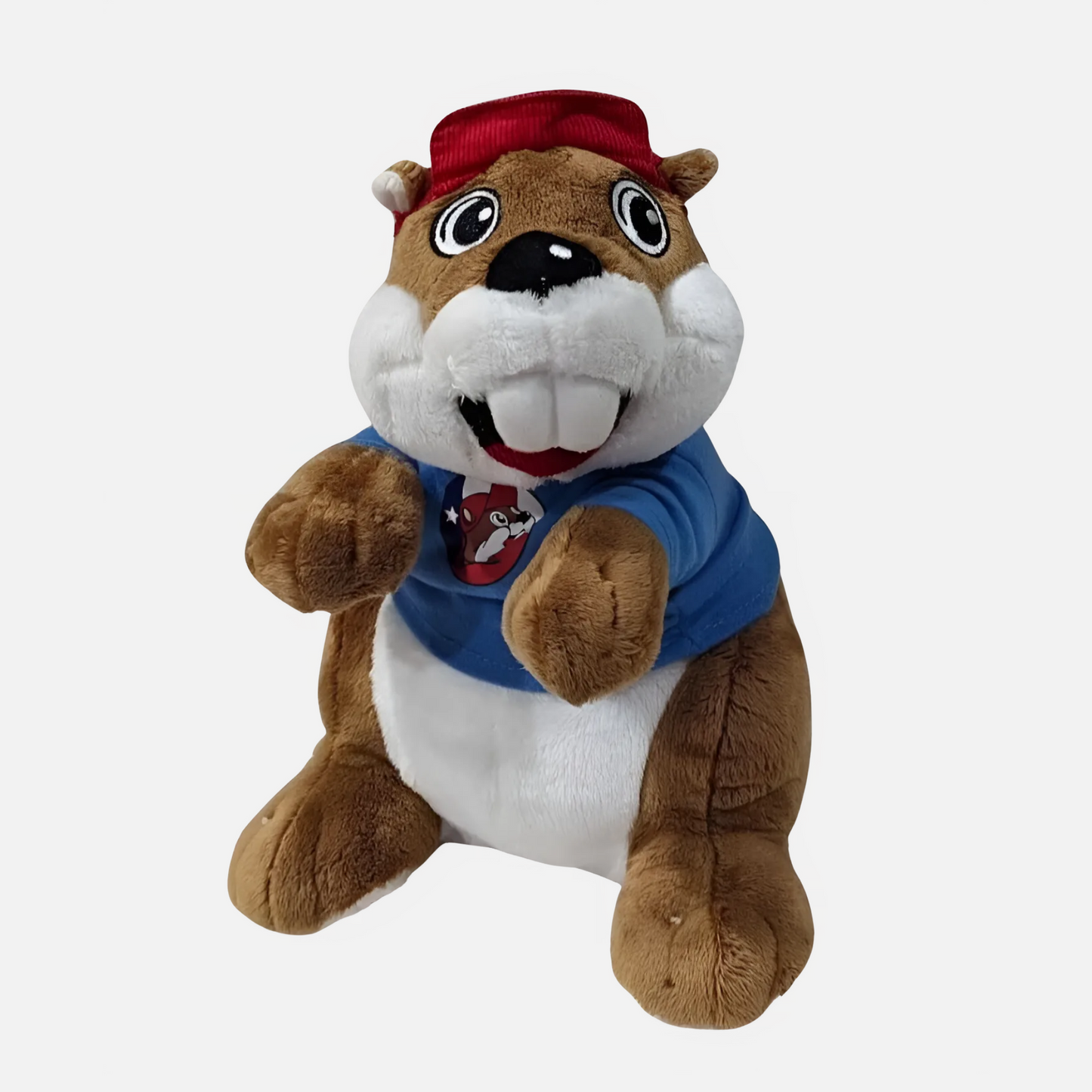 Buc-ee's Beaver Plush wearing Don't Mess With Texas Shirt